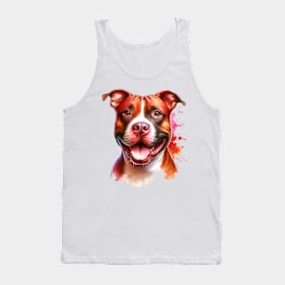 Rednose Pitbull American Staffordshire Terrier Bully Dog Artwork Tank Top